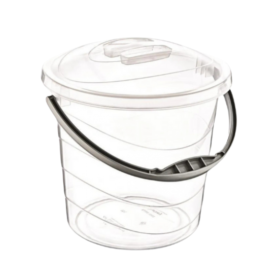 Plastik Şeffaf Kapaklı Su Kovası 15 Lt