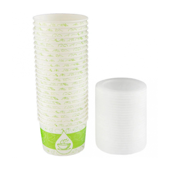 Karton Çorba Kasesi Kapaklı 16 oz 25'li
