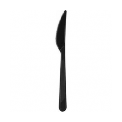 Siyah Lüks Plastik Bıçak 100'lü