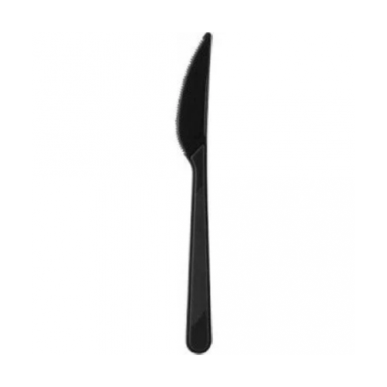 Siyah Lüks Plastik Bıçak 100'lü