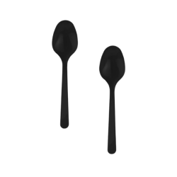 Siyah Lüks Plastik Kaşık 100'lü