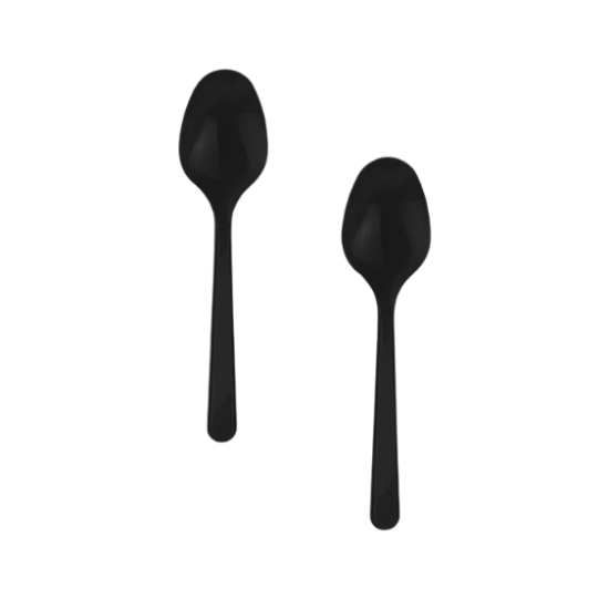 Siyah Lüks Plastik Kaşık 100'lü